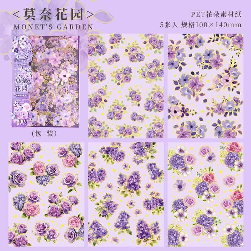 Etori Life Flower Poetry Series Bronzing Sticker EXA23110