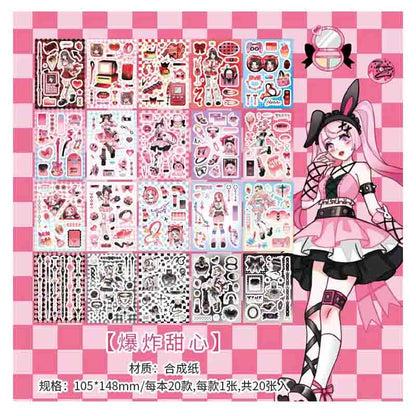 Kawaii Q Anime Girls Deco Sticker Book KQ-058